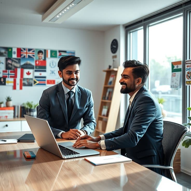 Employers collaborating in a professional office